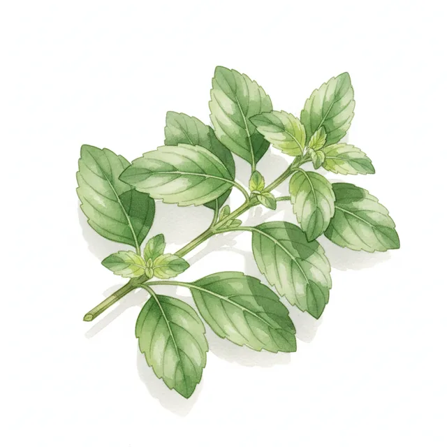 Tulsis Green Tulsi from Thailand, illustration botanique