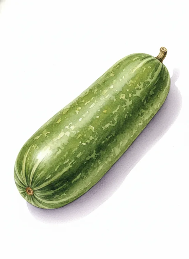 Wax gourd Seven Star, illustration botanique