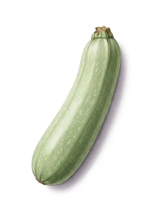 Zucchinis Bianca Di Sicilia / White of Sicily, illustration botanique