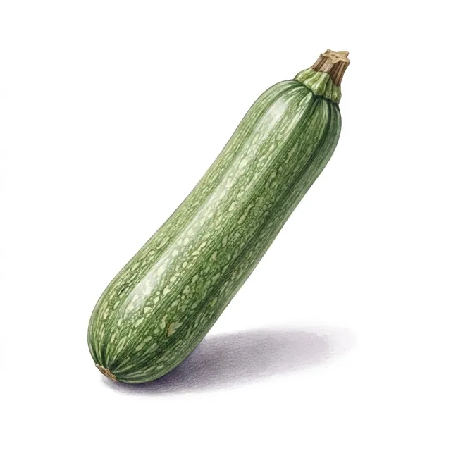 Zucchinis Bolognese, illustration botanique