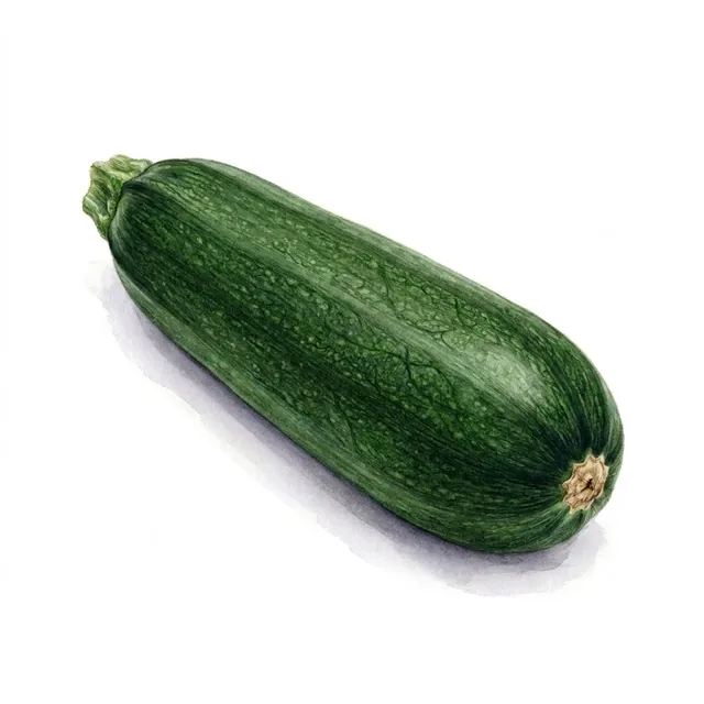 Zucchinis Dark Star, illustration botanique