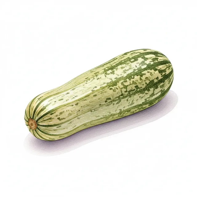 Zucchinis Egyptian white, illustration botanique