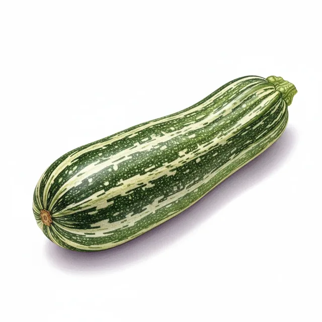 Zucchinis Genovese, illustration botanique