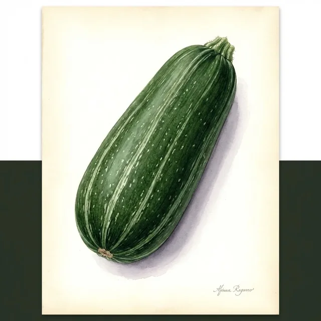 Zucchinis Ortolana Di Faenza, illustration botanique